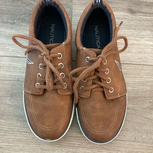 Boys Nautica brown leather shoes size 2